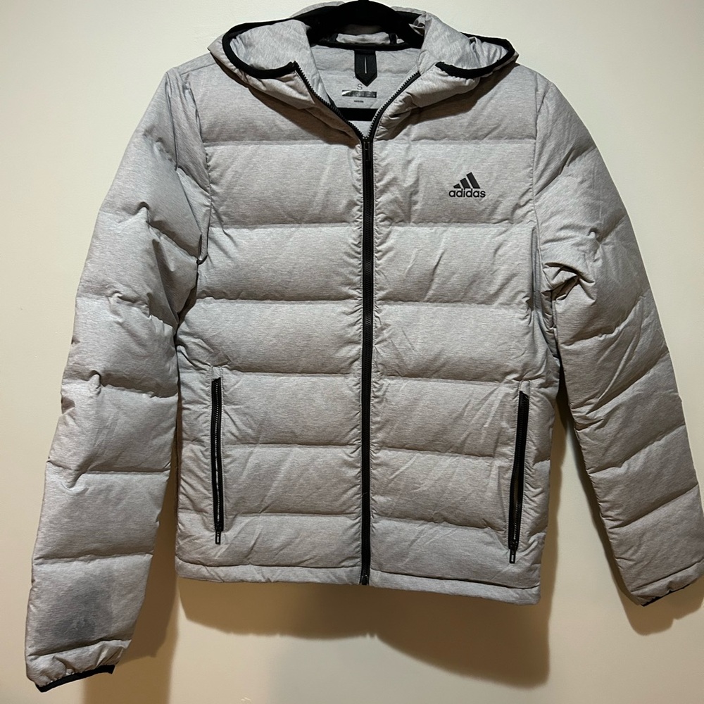 Adidas Men's Light Gray Puffer Jacket